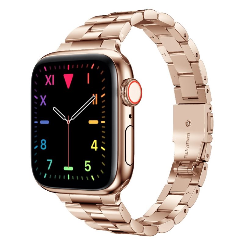 Image of Slim Metallarmband Apple Watch Series 10 42mm roséguld