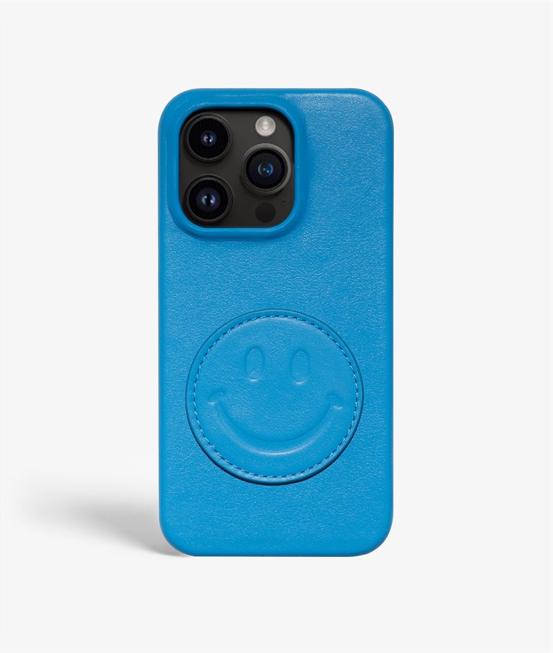 Image of The Case Factory Skal iPhone 14 Pro Max Smiley Blue