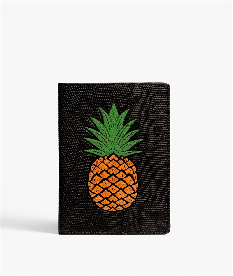 Image of The Case Factory Pass Skal Pineapple Orange Lizard Black