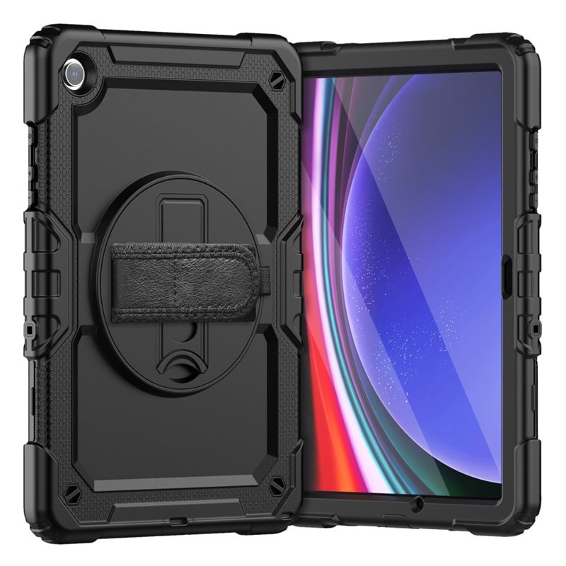 Image of Stöttåligt Full Protection Hybridskal med axelrem Samsung Galaxy Tab A9 Plus svart