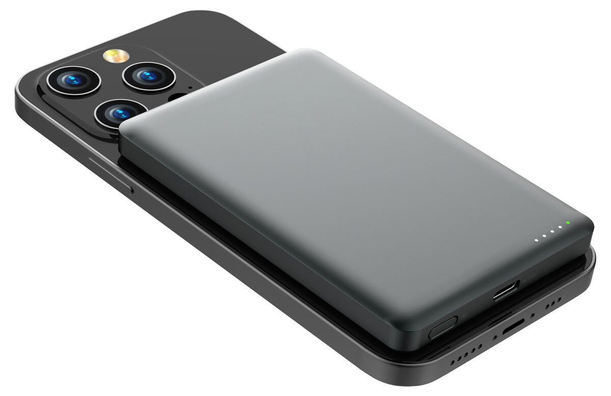 Magnetisk Trådlös Powerbank 5000mAh 15W Grå