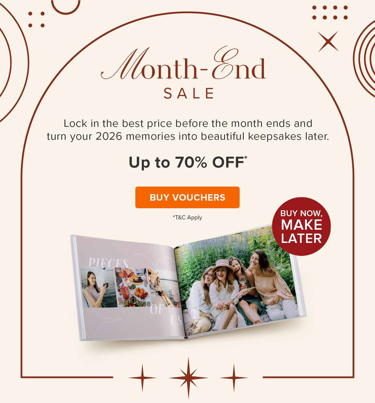 Month-End Sale with up to 70% off* | Buy Vouchers now, Make later