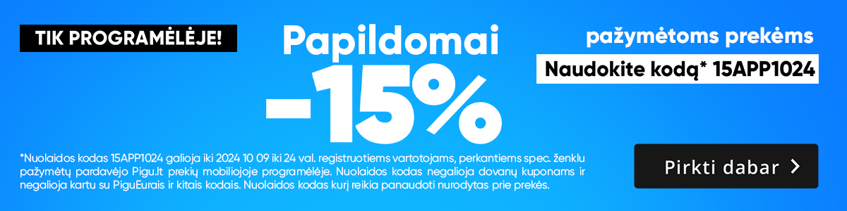 Papildomai -15%