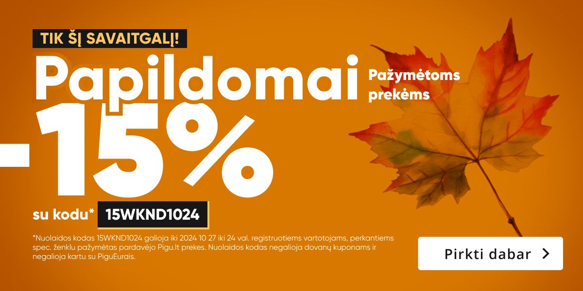 Papildomai -15%