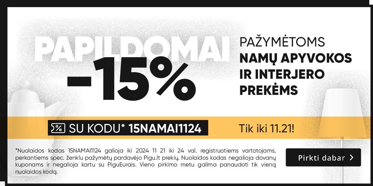 Papildomai -15%