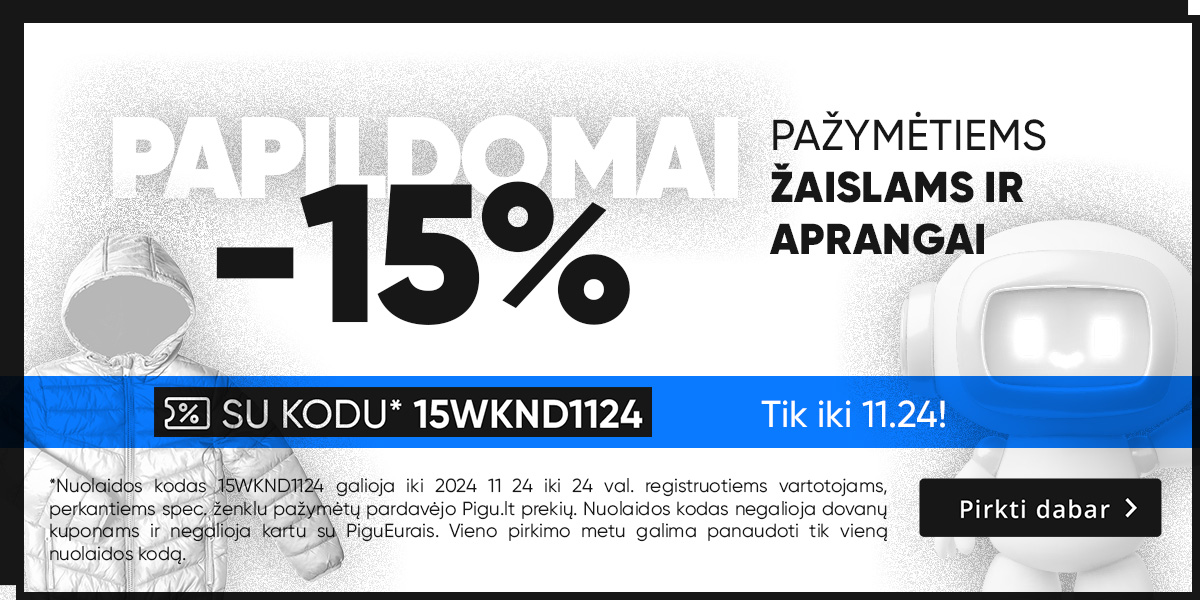 Papildomai -15%