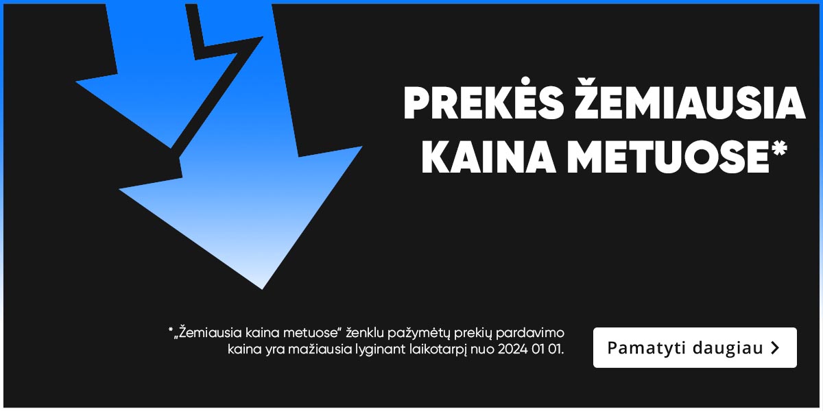 Prekės žemiausia kaina metuose