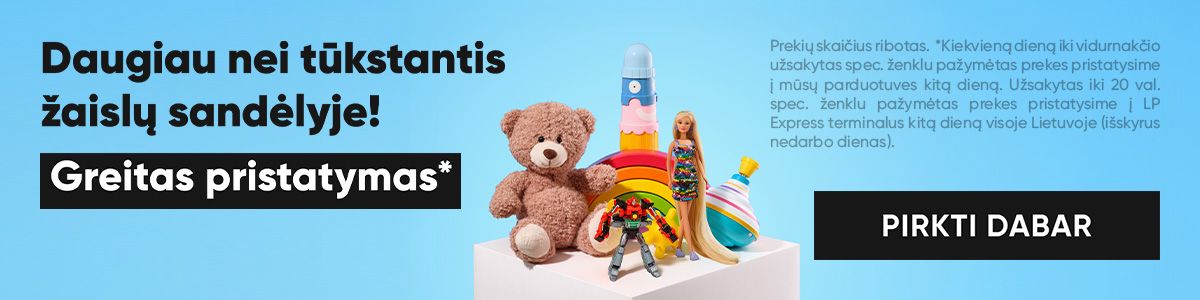 1,000+ žaislų sandėlyje