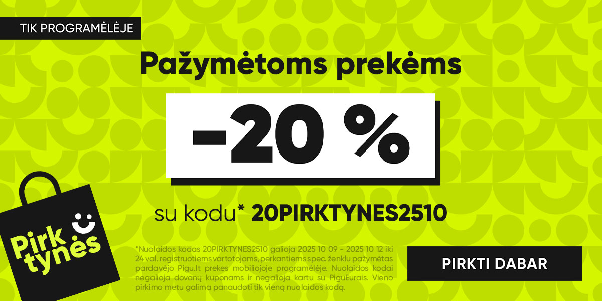 Papildomi -20% + nemokamas pristatymas!*