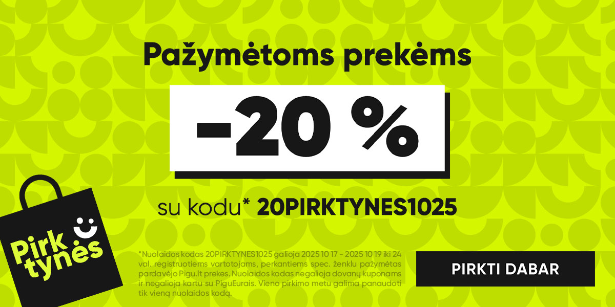 Papildomi -20% + nemokamas pristatymas!*