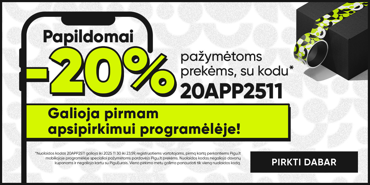 Gauk -20% nuolaidą pažymėtoms prekėms