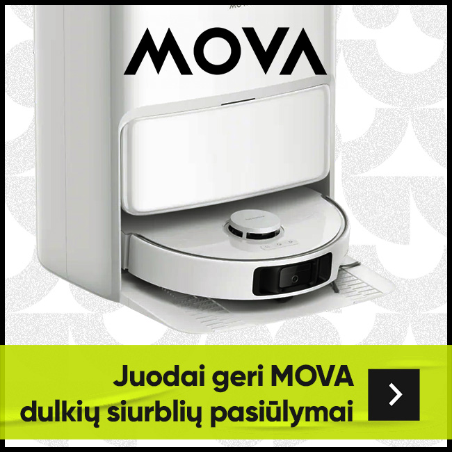 Juodai geri MOVA dulkių siurblių pasiūlymai pasiūlymai