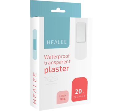 HEALEE Voděodolná průhledná náplast 72x19 mm 20 ks