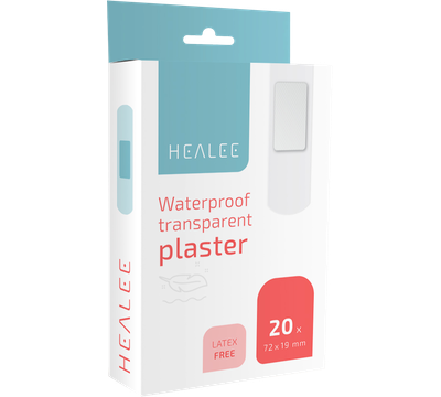 HEALEE Voděodolná průhledná náplast 72x19 mm 20 ks