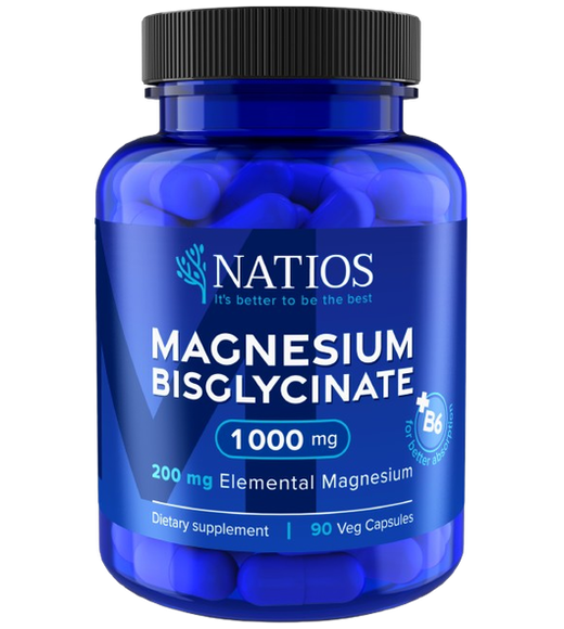NATIOS Magnesium Bisglycinate 1000 mg + B6 90 kapslí