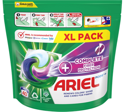 ARIEL All‑In‑1 Pods+ Fiber protection kapsle na prání 40 ks