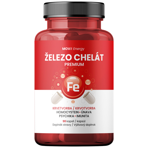 MOVIT ENERGY Železo Chelát Premium 90 kapslí