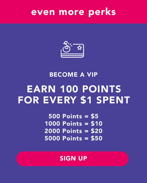 Join PinkCherry's Loyalty Program to become a VIP and earn points to spend