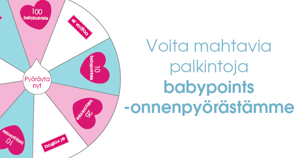 Voita mahtavia palkintoja babypoints-onnenpyörästämme