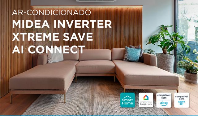 Lançamento Midea Inverter Xtreme Save AI Connect, com Inteligência artificial.