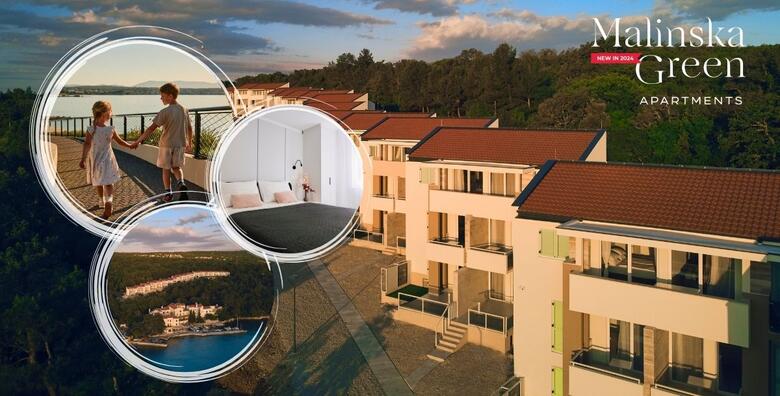 RUJAN NA OTOKU KRKU - 2 noćenja za 2 ili 4 osobe u modernim Malinska Green Apartments 4* samo korak od plavog Jadrana