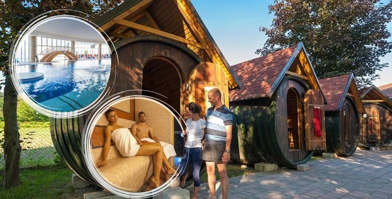 Omiljena pustolovina za parove - Glamping odmor u VINSKIM BAČVAMA uz 1 ili 2 noćenja s polupansionom te kupanjem u unutranjim termalnim bazenima i korištenjem sauna