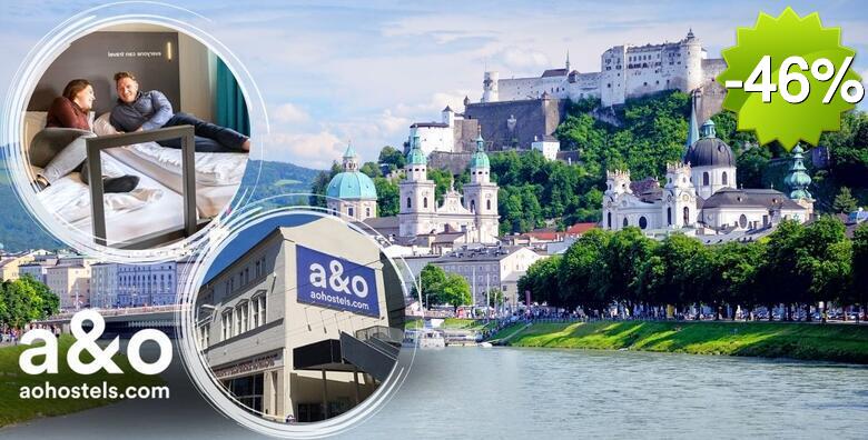 OPUŠTANJE U SALZBURGU - 1, 2 ili 3 noćenja s doručkom za 2 odraslih i GRATIS smještaj za do 2 djece do 16,99 godina u A&O Salzburg Hauptbahnhof Hotelu 2*