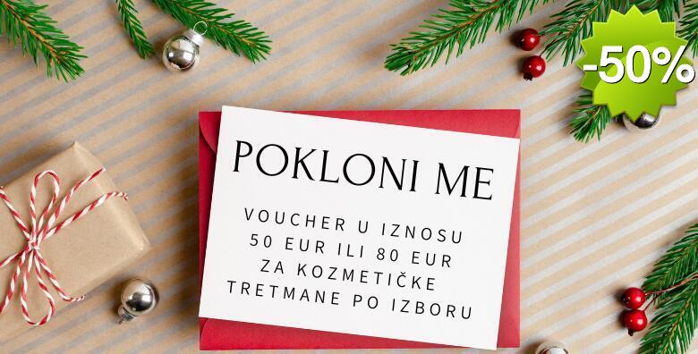 Iznenađenje pod borom! Razveselite dragu osobu voucherom za kozmetičke usluge u vrijednosti po izboru - pomlađivanje i njega lica, masaže, tretmani mršavljenja, nokti