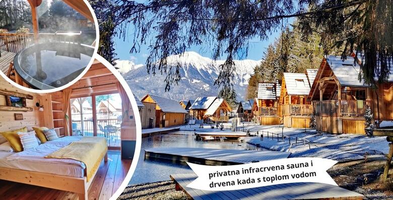 RIBNO LUXURY GLAMPING - 2 noćenja s doručkom i 1x večerom za 2 odraslih + GRATIS paket za 2 djece do 11,99 godina u luksuznoj kućici sa saunom i drvenom kadom