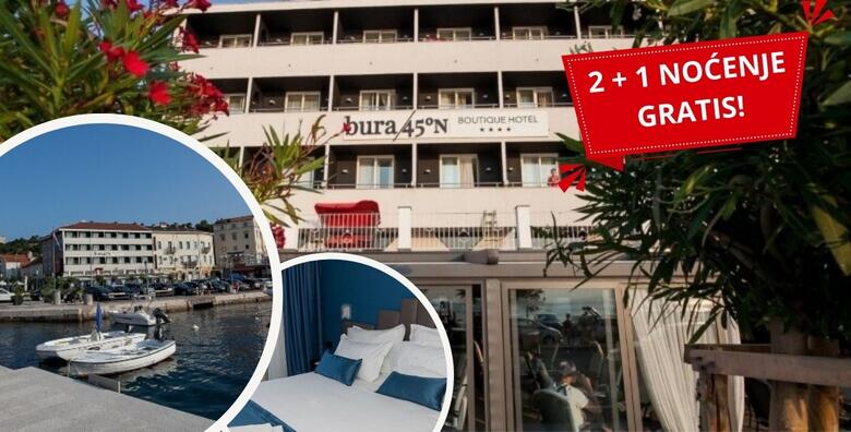 2+1 NOĆENJE GRATIS! Hotel Bura 45°N 4* - obiteljski odmor uz 3 noćenja s doručkom za 2 osobe + GRATIS paket za 1 dijete do 6,99 godina u sobi s prekrasnim pogledom na more