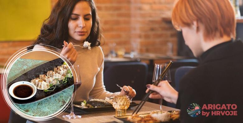 Hobotnica sa prilogom, gyoze od kozica i shio koji riba uz goma wakame alge, đumbir, češnjak - pomno biran riblji menu za 2 osobe u japanskom restoranu Arigato by Hrvoje