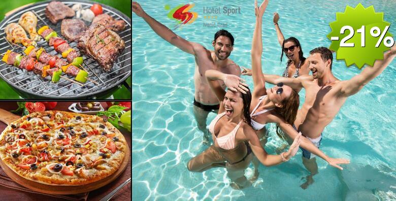 LJETNO OSVJEŽENJE U IVANIĆ GRADU - cjelodnevno kupanje na vanjskom bazenu + pizza ili nedjeljni roštilj u Hotelu Sport 4*