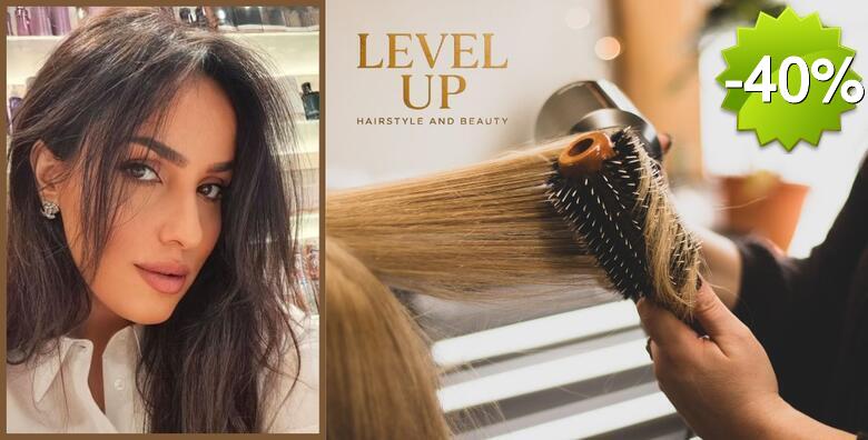 Šišanje i fen frizura + GRATIS maska K-time za dubinski tetman kose u NOVOOTVORENOM frizerskom salonu LEVEL UP