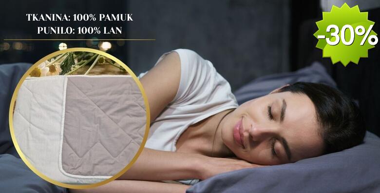 PRIRODNI POKRIVAČ OD LANA za ugodne tople noći! Pokrivač u dimenziji po izboru - punilo od 100% lana i tkanina od čistog pamuka te BESPLATNA dostava