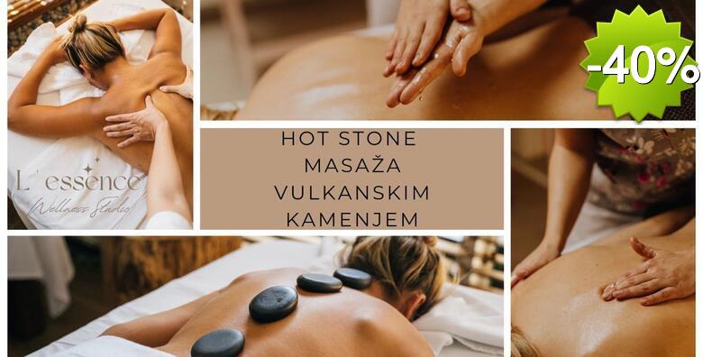 Hot stone masaža cijelog tijela u trajanju 50 min - toplinski tretman koji potiče cirkulaciju i otklanja napetost u Wellness studiju L 'essence