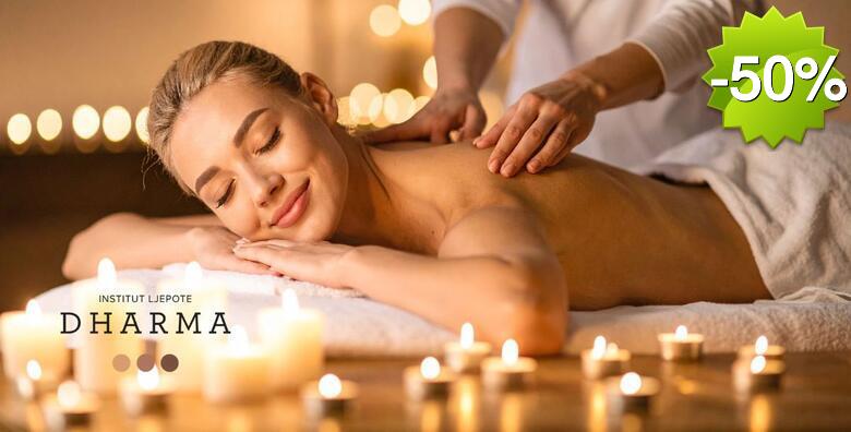 Wellness ritual potpunog opuštanja - masaža tijela, glave i lica uljem po izboru s mirisima koji bude osjetila u Institutu ljepote Dharma