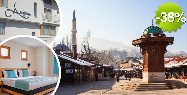 SARAJEVO - 1 ili više noćenja s doručkom za dvoje + gratis paket za 1 dijete do 6 godina uz korištenje saune u Hotelu Aziza 4* 5 minuta od prekrasne Baščaršije