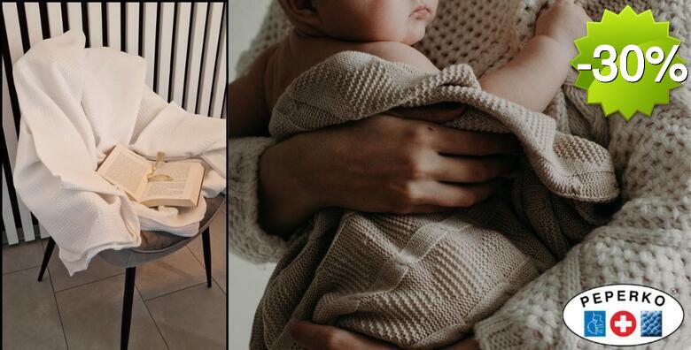 Waffle pike pokrivač - izrađen od 100% pamuka idealan za noći bez znojenja i pregrijavanja, posebice za bebe i djecu