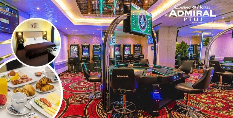 SLOVENIJA, Casino & Hotel ADMIRAL 3* Ptuj - uživajte u vinskom i povijesnom iskustvu uz 2 noćenja s doručkom za dvoje i vođenu degustaciju vina u kleti