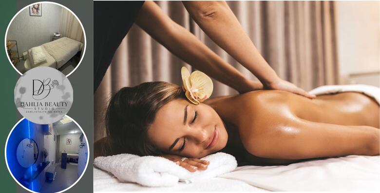 Opuštanje uz masažu cijelog tijela koja potiče cirkulaciju i limfnu drenažu te smanjuje stres i umor u Dahlia Beauty studio