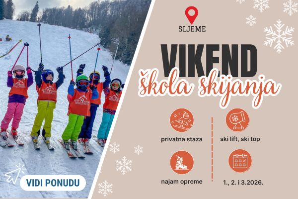 EKSKLUZIVNO! Vikend škola skijanja na PRIVATNOJ skijaškoj stazi na Sljemenu