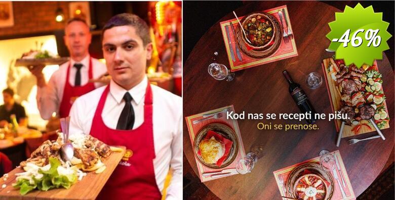 Makedonski restoran Sv. Nikola - uživajte u ponudi za 4 osobe uz platu Aleksandrov mač, tavu Nikola, tavče gravče, sezonsku salatu i domaci kruh