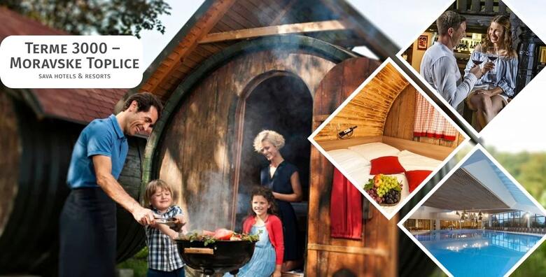 Omiljena pustolovina za parove - Glamping odmor u VINSKIM BAČVAMA uz 1 ili 2 noćenja s polupansionom te kupanjem u unutarnjim termalnim bazenima i korištenjem sauna