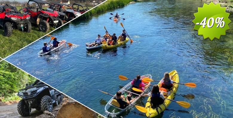 QUAD/BUGGY AVANTURA i vožnja PROZIRNIM KAJAKOM za DVOJE - doživite adrenalinsku vožnju, otkrijte netaknutu prirodu Gacke doline i plovite ispod 5 mostova