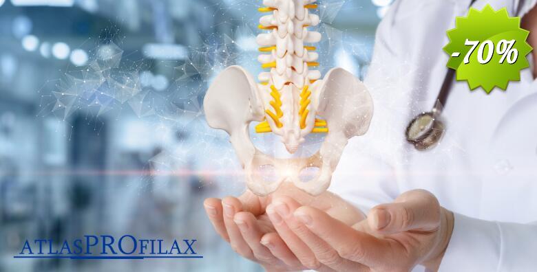 Namještanje kralježnice i pregled atlasa uz Thumper vibro masažu s dubinskim djelovanjem protiv bolova i terapiju magnetnom rezonancom