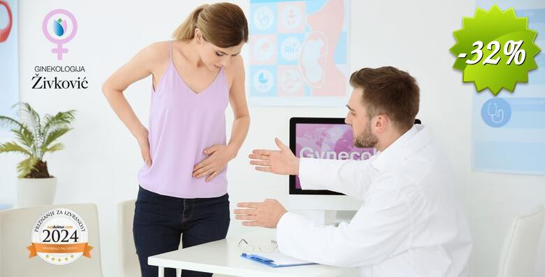Ginekološki paket - pregled, UZV i PAPA test uz doppler i 2D ultrazvuk dojki i aksila u Ginekologiji Živković