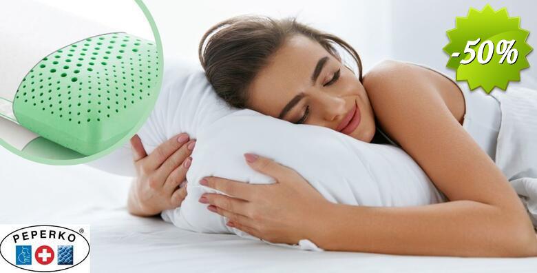 Perforirani jastuk s ricinusovim uljem - savršeno se prilagođava obliku i temperaturi tijela te podupire kralježnicu, vrat i glavu + DVIJE JASTUČNICE