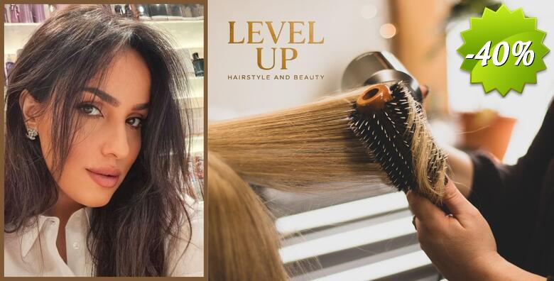 Frizerski salon LEVEL UP - šišanje i fen frizura + GRATIS Keune Care linija za dubinski tretman kose