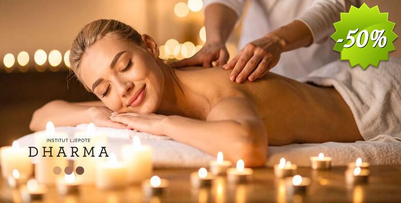 Wellness ritual potpunog opuštanja - masaža tijela, glave i lica uljem po izboru s mirisima koji bude osjetila u Institutu ljepote Dharma