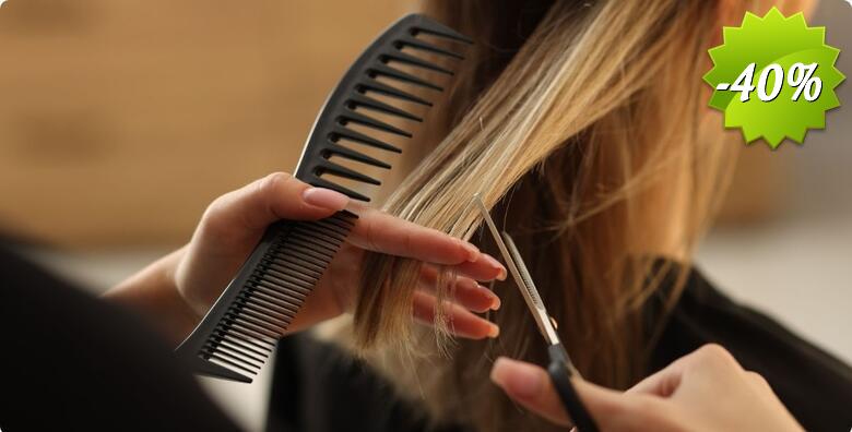 Frizerski salon LEVEL UP - šišanje i fen frizura + GRATIS Keune Care linija za dubinski tretman kose